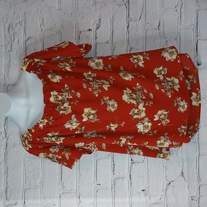 Off Shoulder Top Floral Perch by Blu Pepper Plus 3XL 22/24